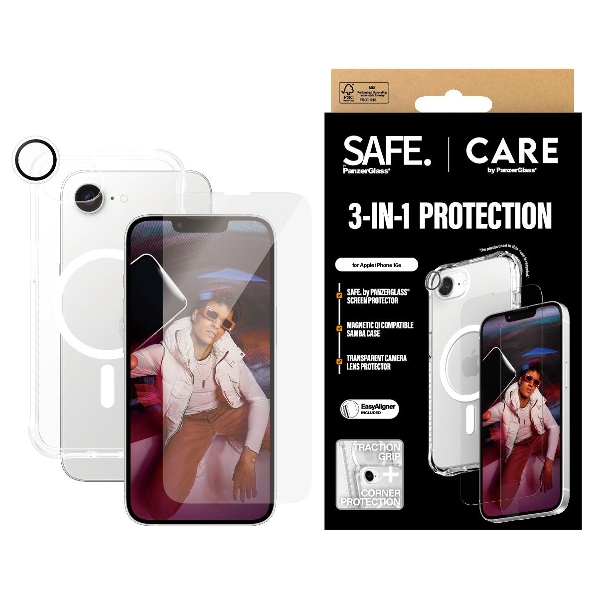 CARE by PanzerGlass® 3-in-1 Bundle iPhone 16e